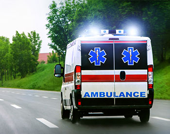 Ambulance van on highway